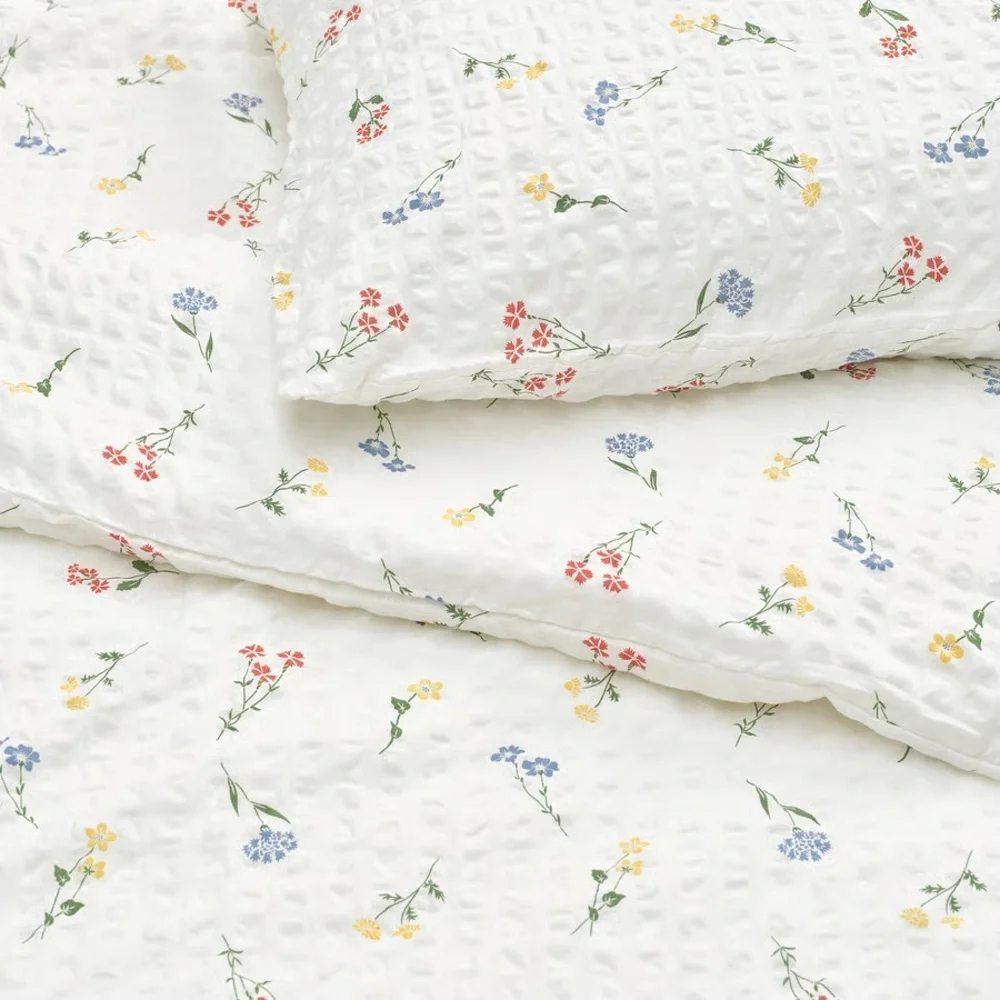 White Floral Duvet Cover & Pillowcases - King Size